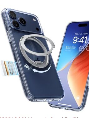 iPhone 17 PRO Case 360 Magnetic Stand 4X Military Grade Protection MagSafe-CLEAR